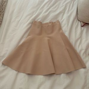 BCBG flared cream skirt